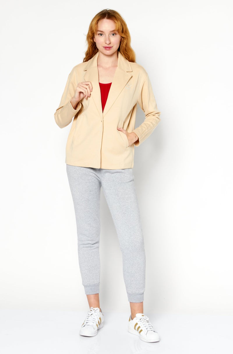 PUMA Women Sportswear Fit Long Sleeve Athletic Outerwear Blazer, Beige - Image 2